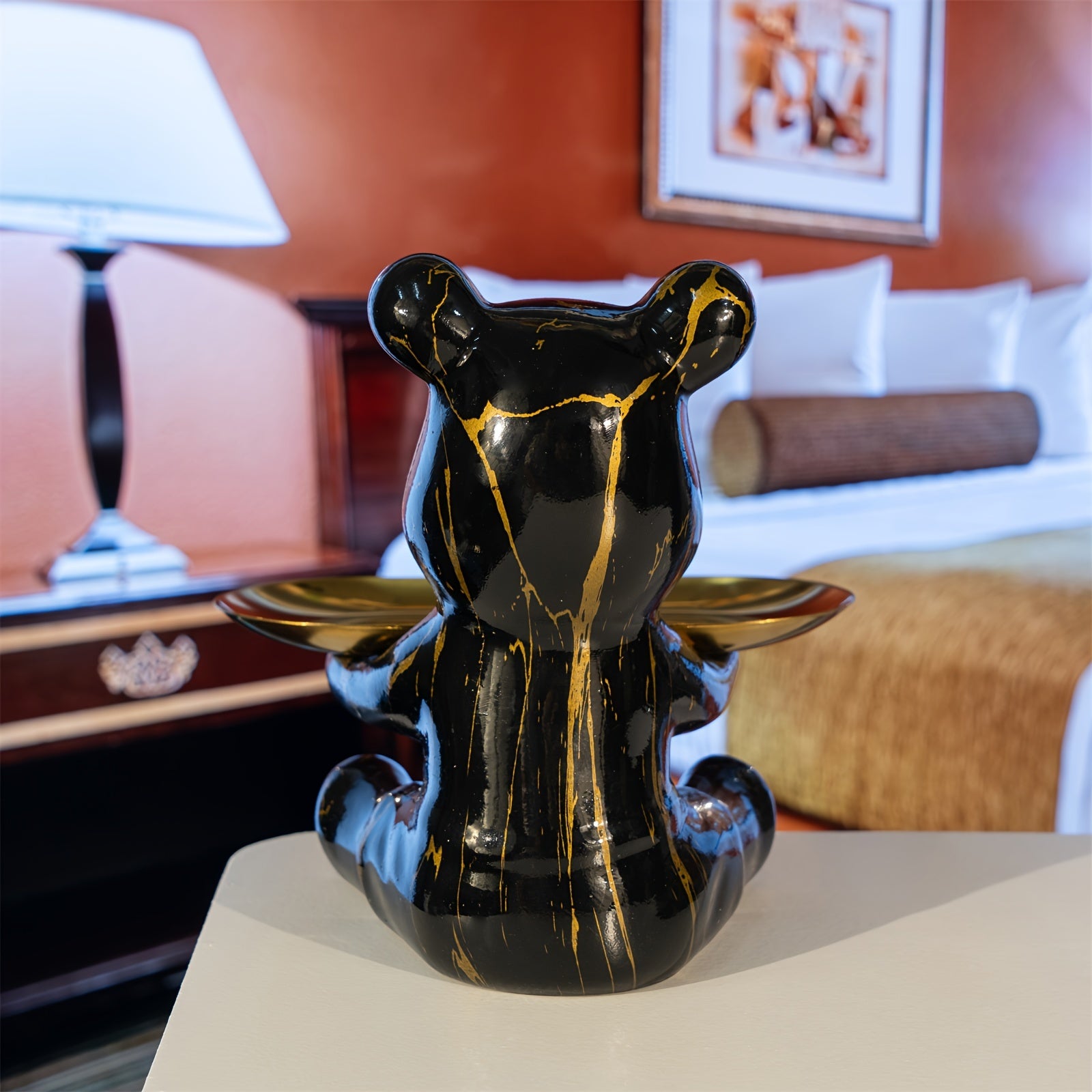 Tnessential Resin Bear Tray Statue 3D Decor