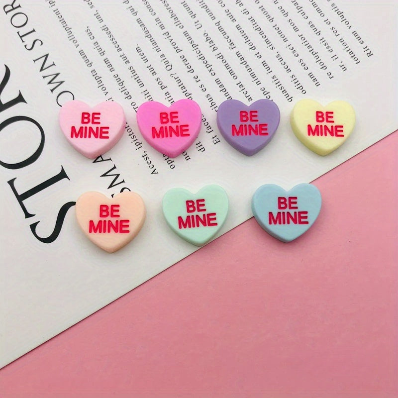 Tnessential U002f20pcs Resin New Pastel Hot Conversation Heart Shape 3D Decor