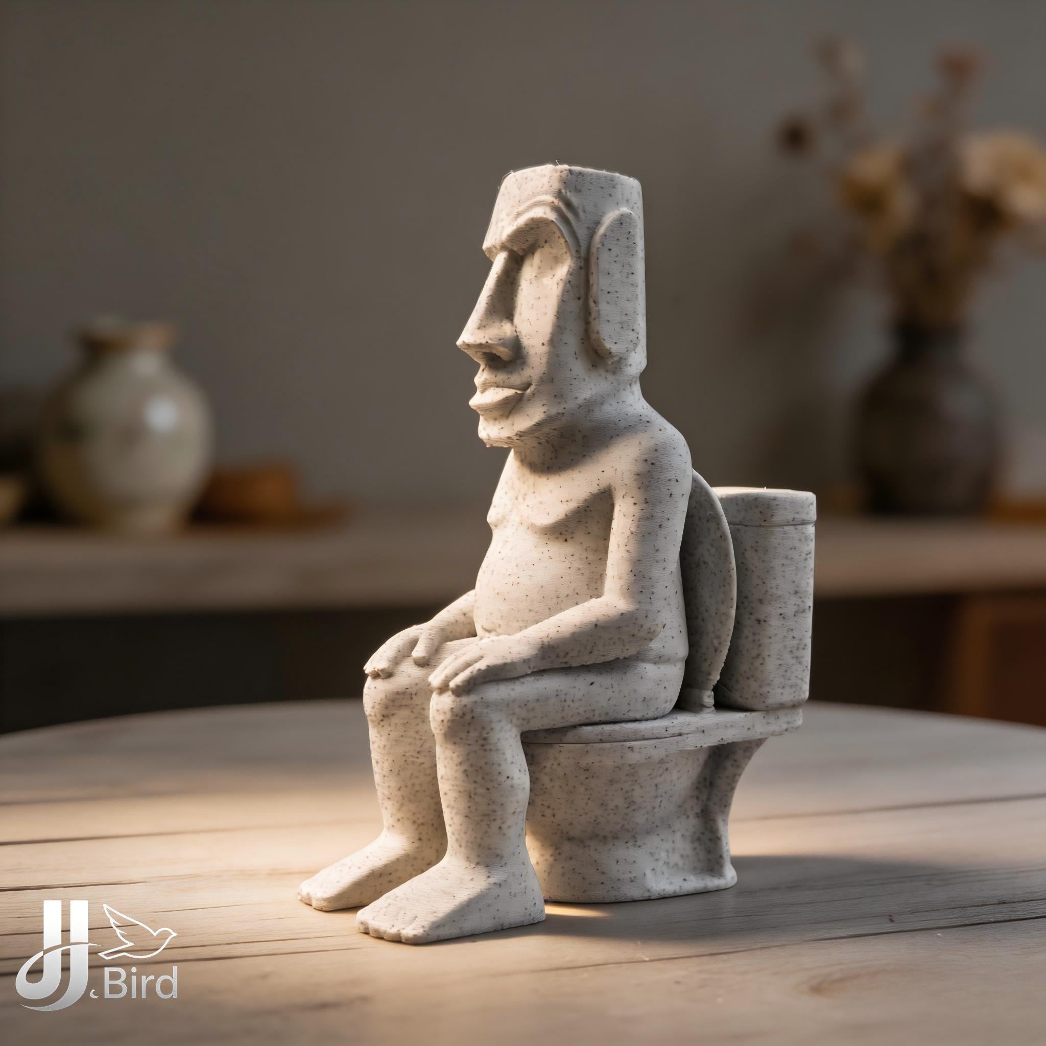 Tnessential Funny Toilet Stone Figure Collectible Figurines 3D Decor