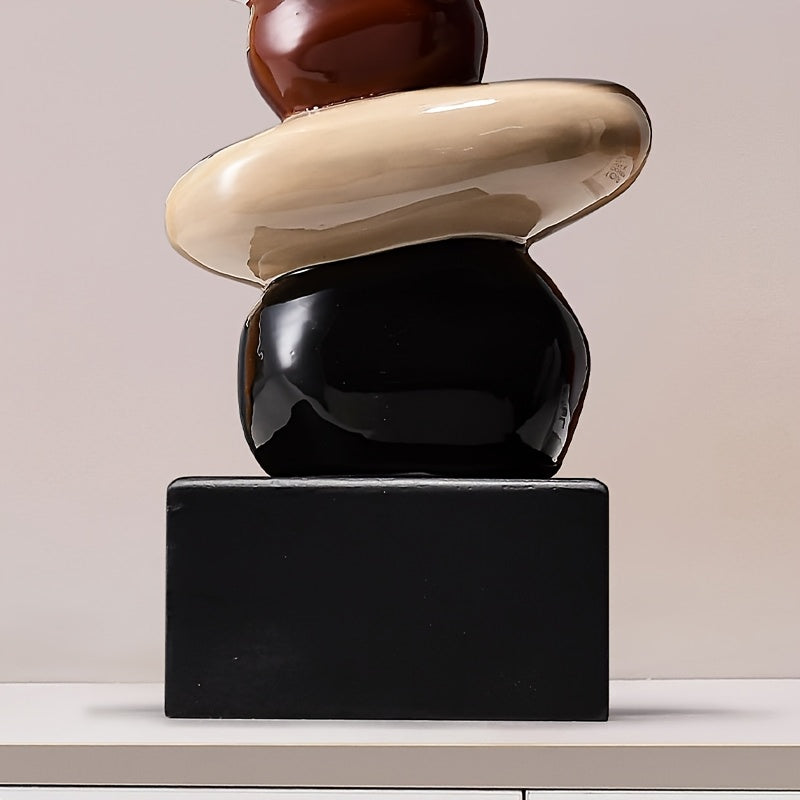 Tnessential Abstract Stone-shaped Statue Ornaments 3D Decor