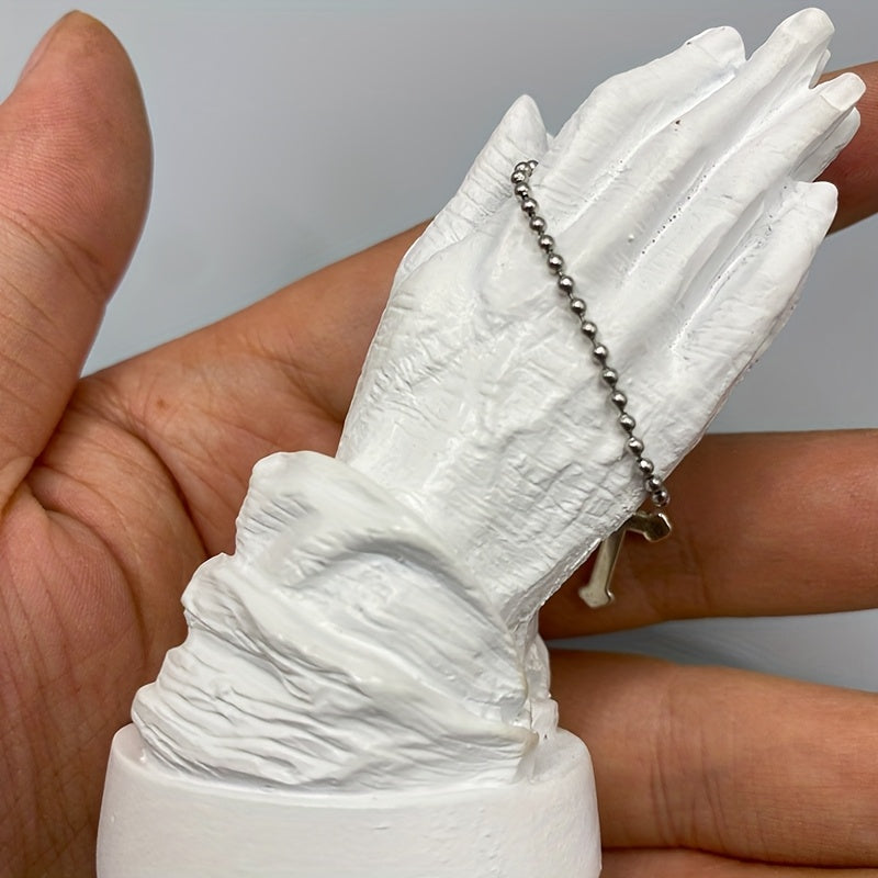 Tnessential Statue of a Praying Table with Both Hands 3D Decor
