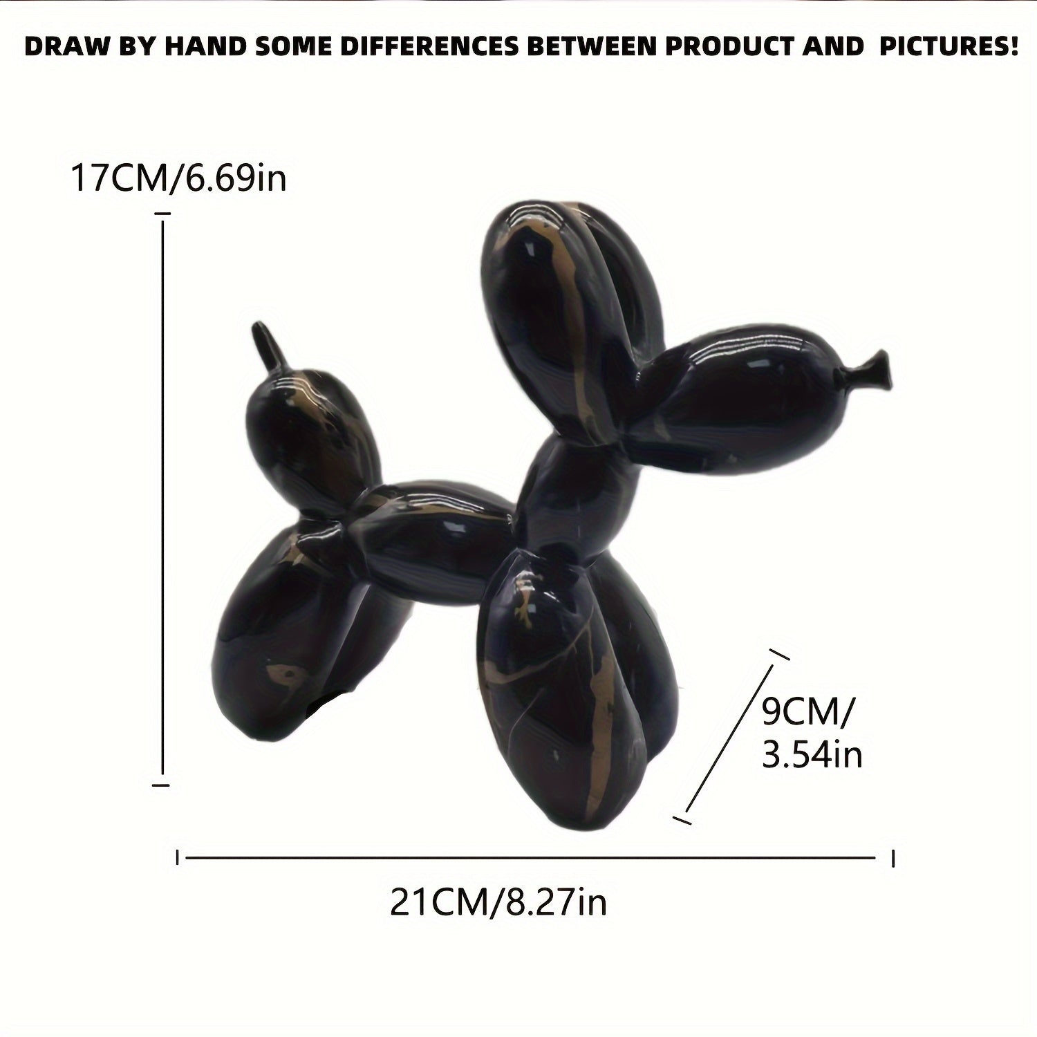 Tnessential Creative Water Transfer Printing Balloon Dog Sculpture 3D Decor