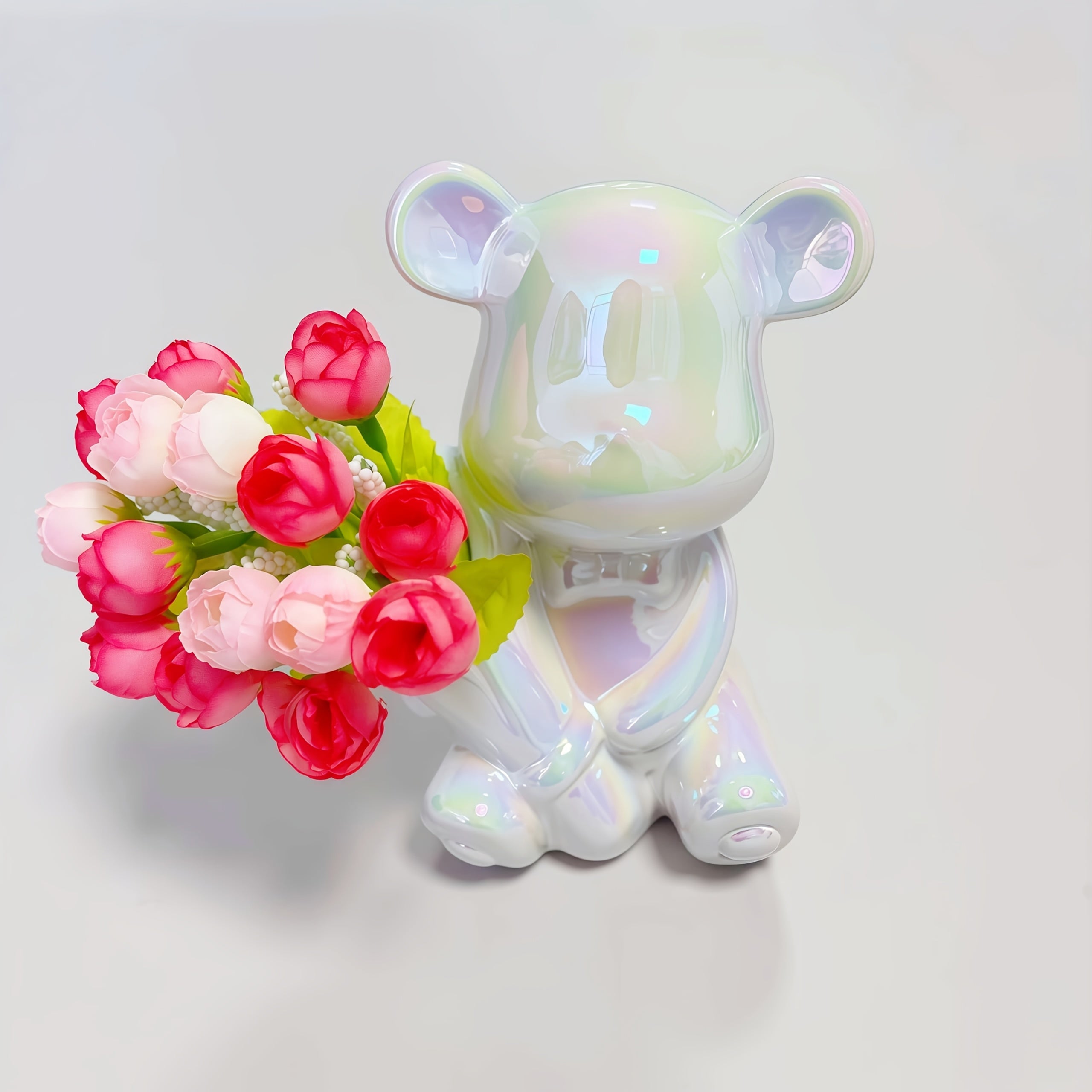 Tnessential Exquisite Bear with Bouquet Valentine's Day 3D Decor