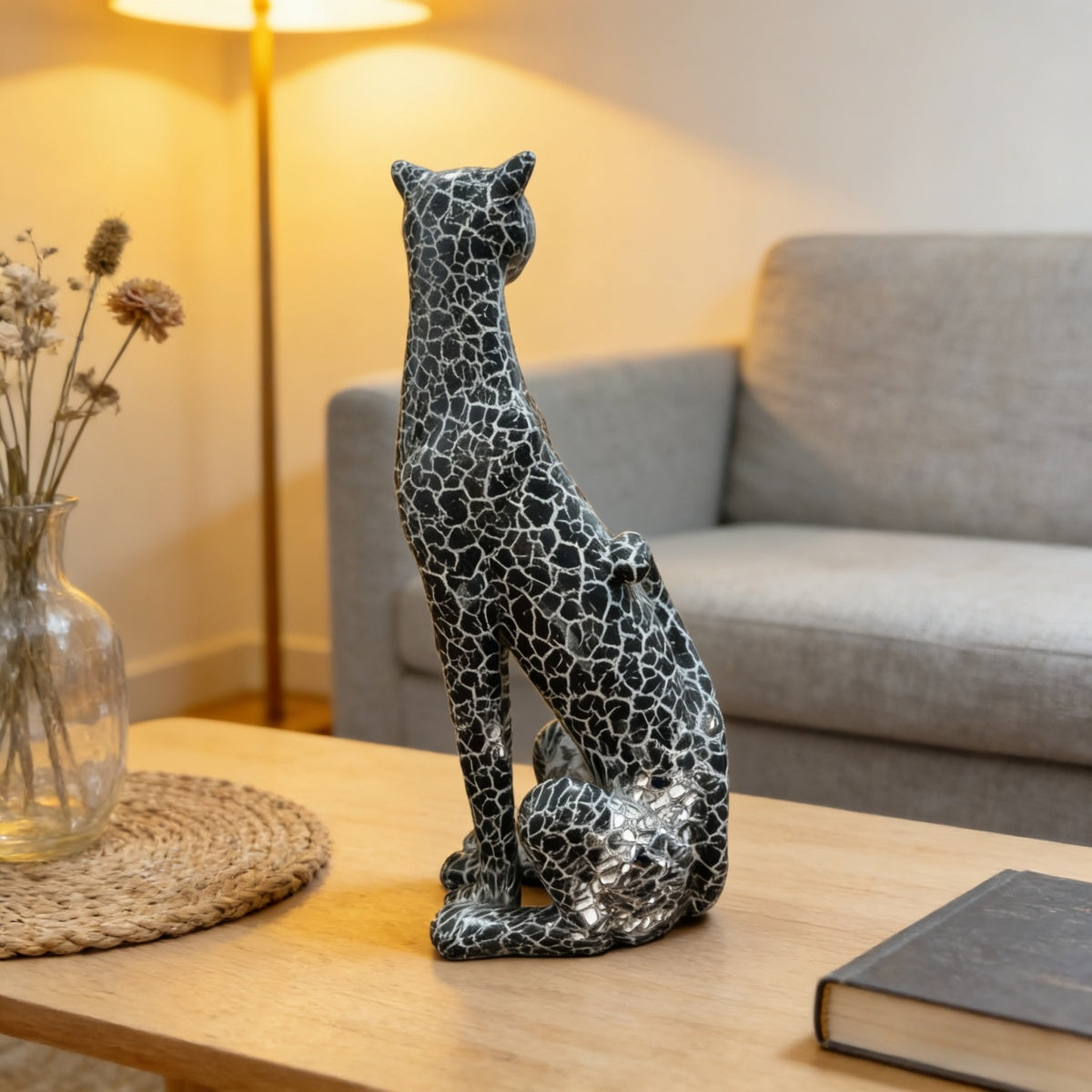 Tnessential Resin Leopard Statue Ornament 3D Decor