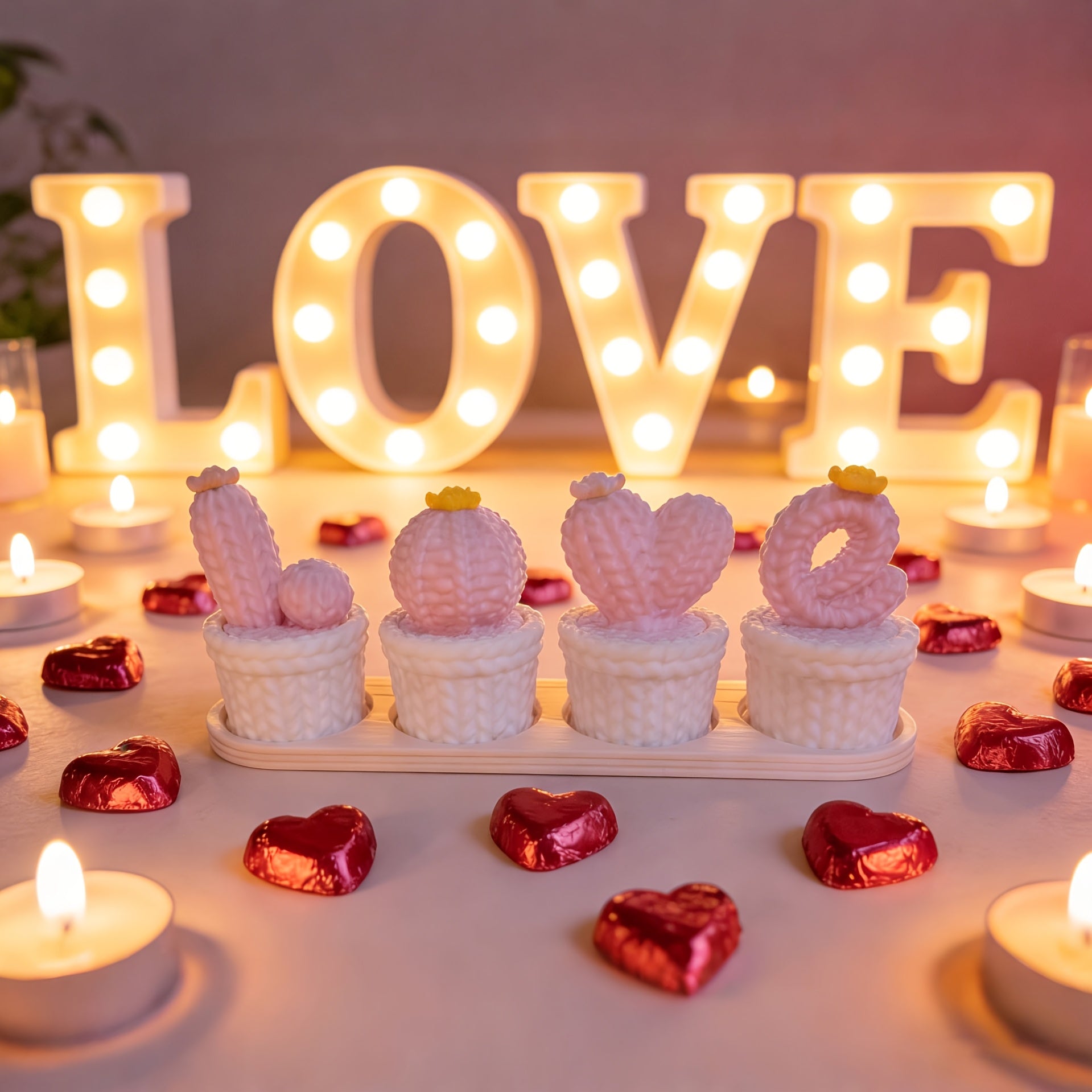 Tnessential Romantic 3D Printed LOVE Small Flower Pot Ornament 3D Decor