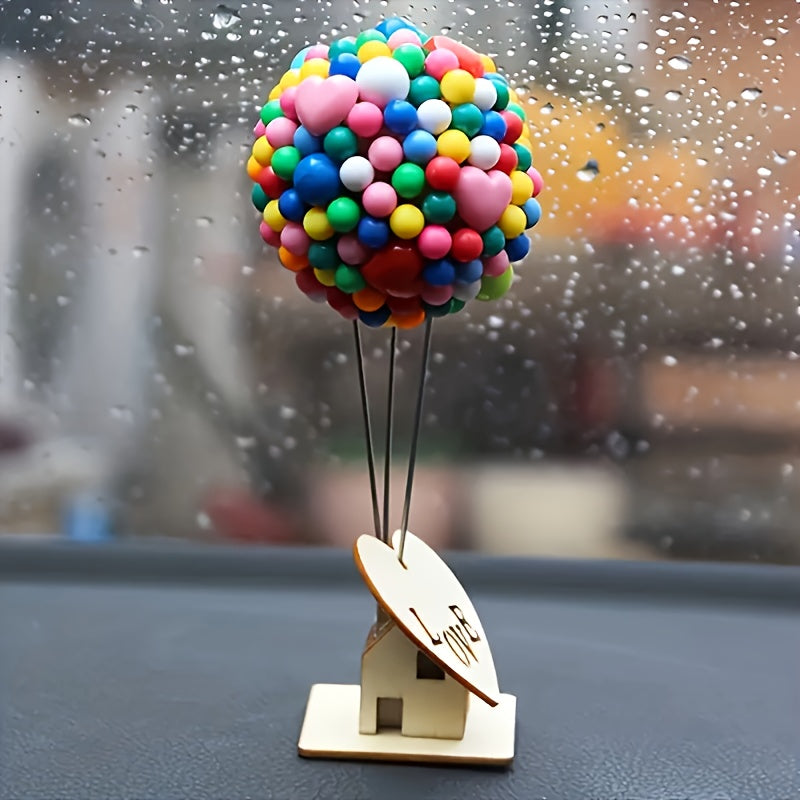 Tnessential Cute Balloon House Design Automotive Interior Ornaments 3D Decor