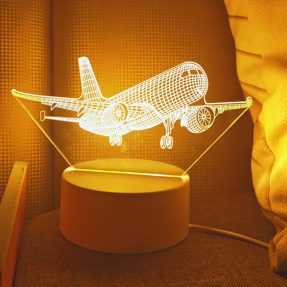 Tnessential Creative Airplane 3D Night Light with Switch Button Control 3D Decor