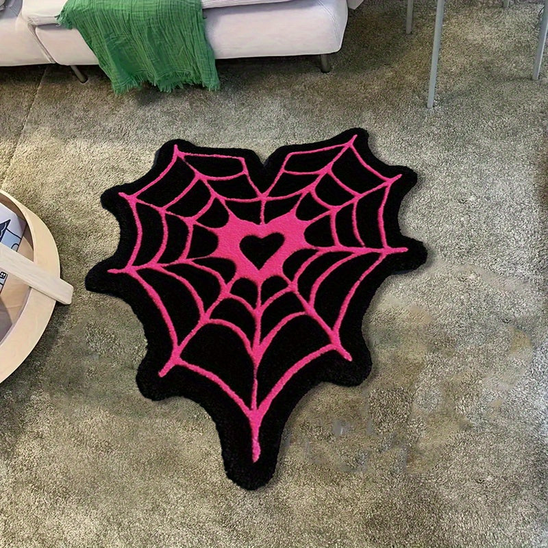 BLACK SPIDER WEB RUG view 4