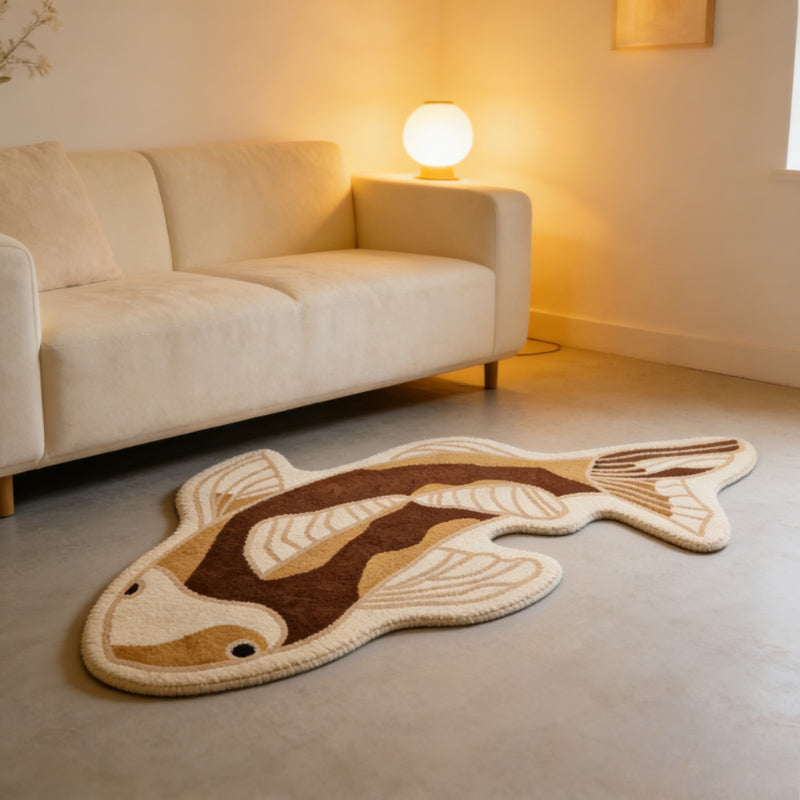BROWN FISH RUG view 5