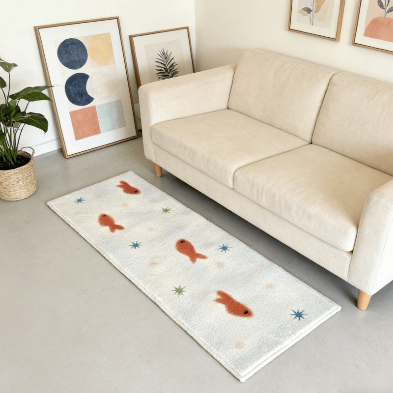CREAM FISH RUG view 2
