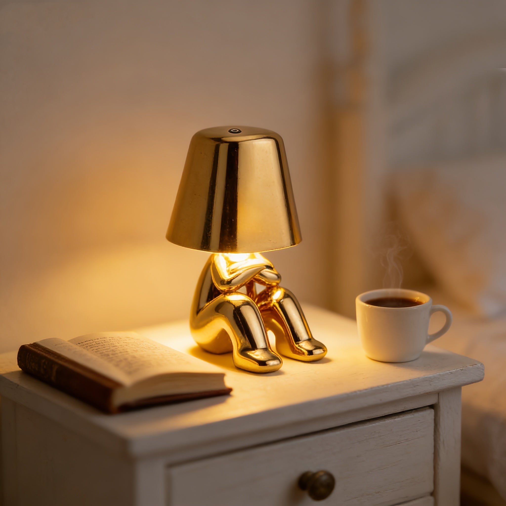 Tnessential Golden Little Figure Table Lamp 3D Decor