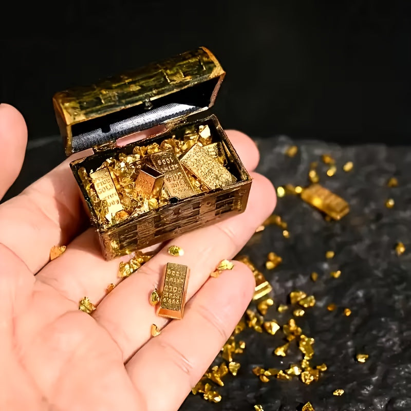 Tnessential Ultra-realistic Mini Golden Bar Simulated Ingot Model Set 3D Decor