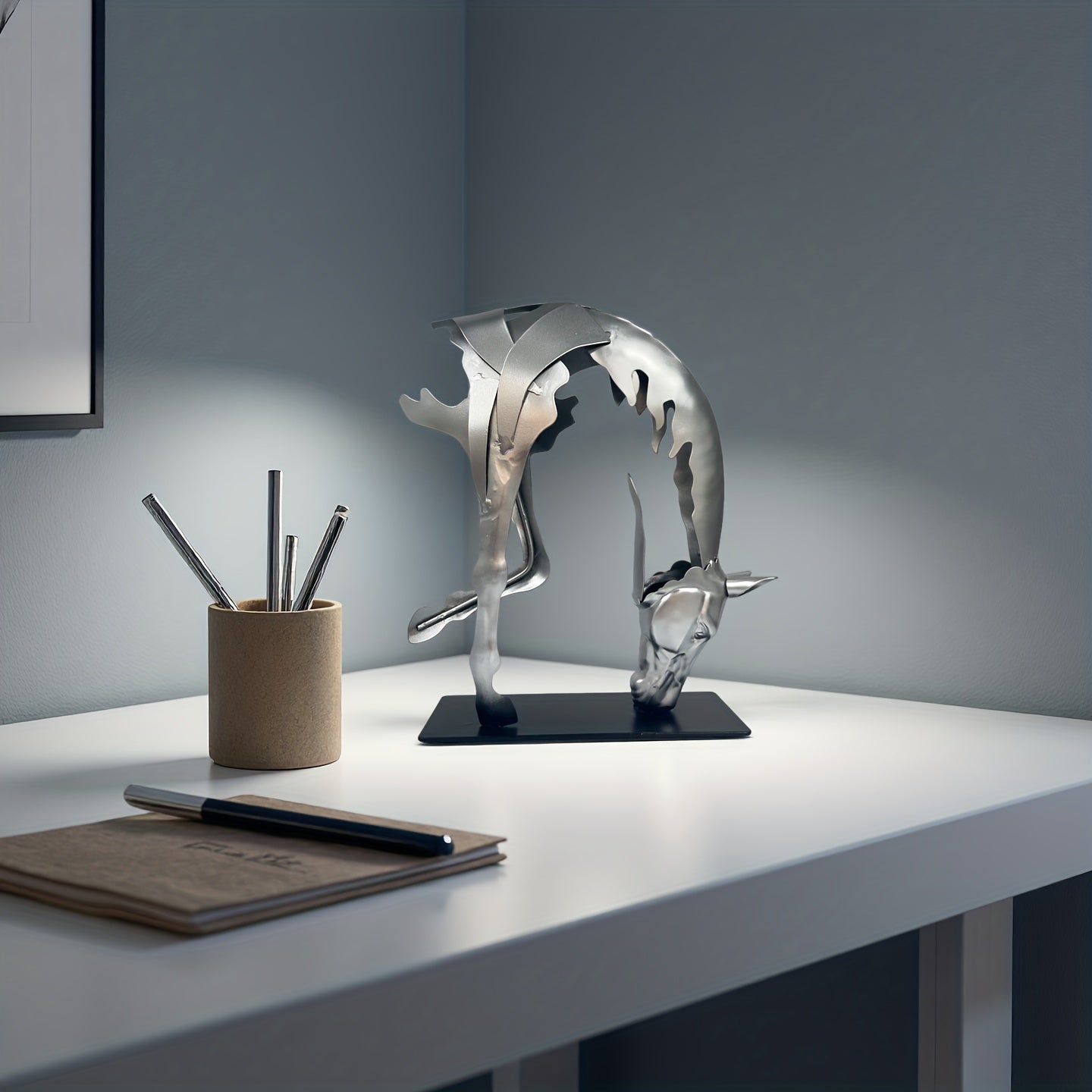 Tnessential Handcrafted Metal Horse Statue 3D Decor