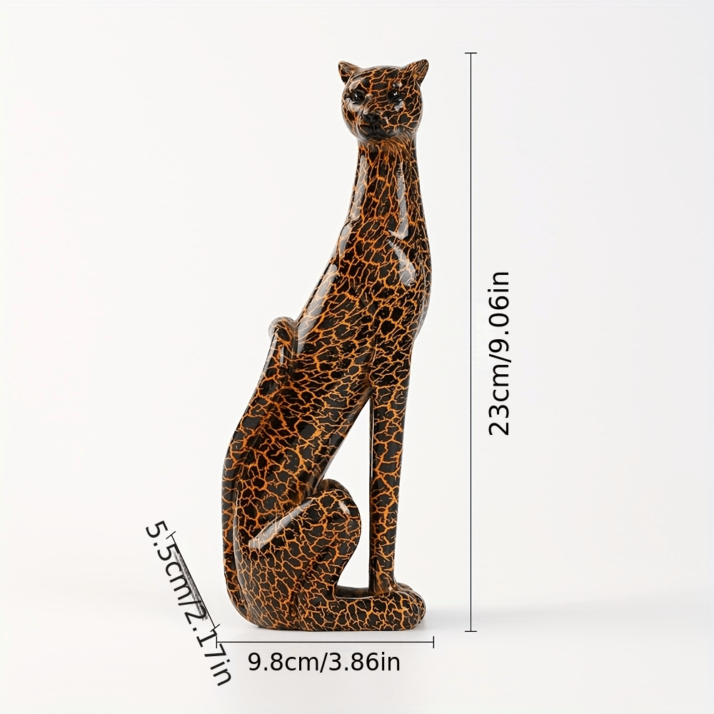 Tnessential Resin Leopard Statue Ornament 3D Decor