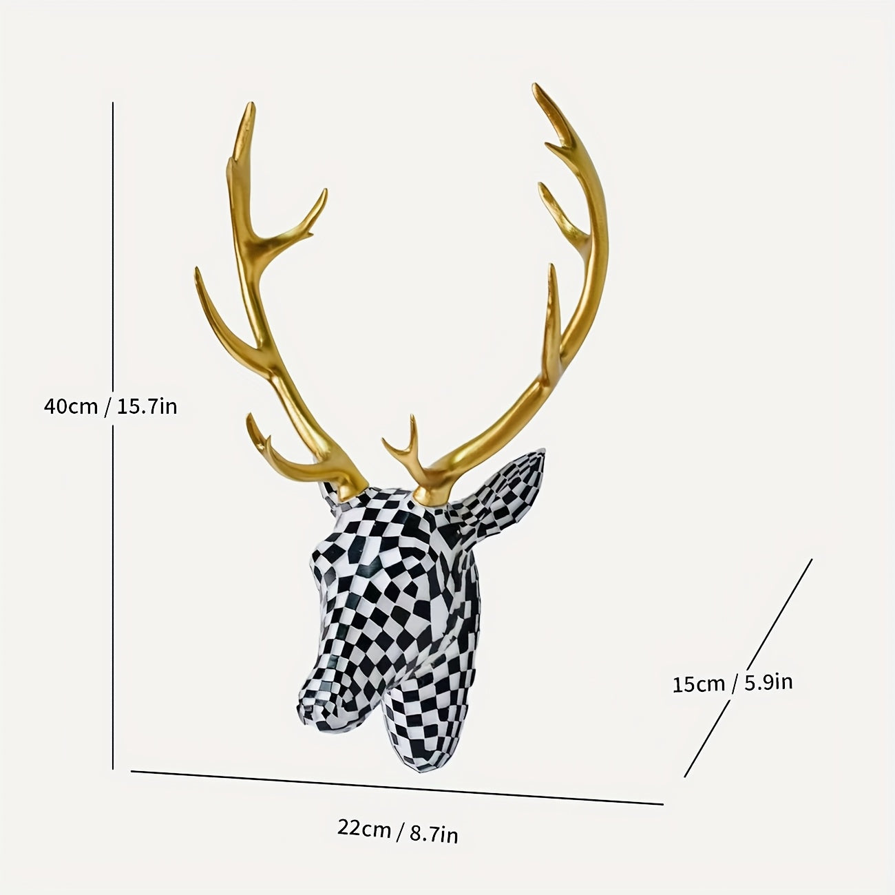 Tnessential Modern Mosaic Deer Head Wall Art 3D Decor