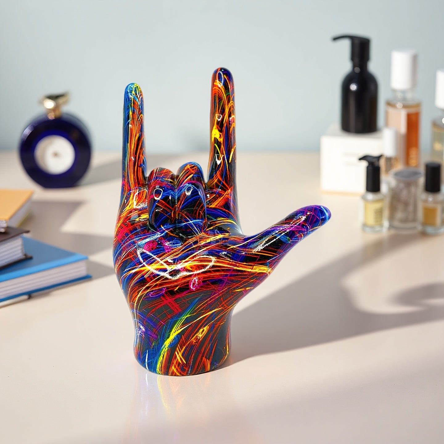 Tnessential Colorful Abstract Rock Hand Figurine 3D Decor
