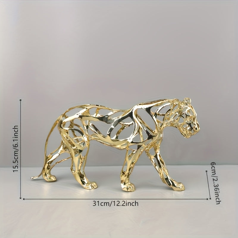 Tnessential Elegant Golden Metal Lion\u002fleopard\u002felephant\u002flion\u002fmount\u002ftiger Sculpture 3D Decor
