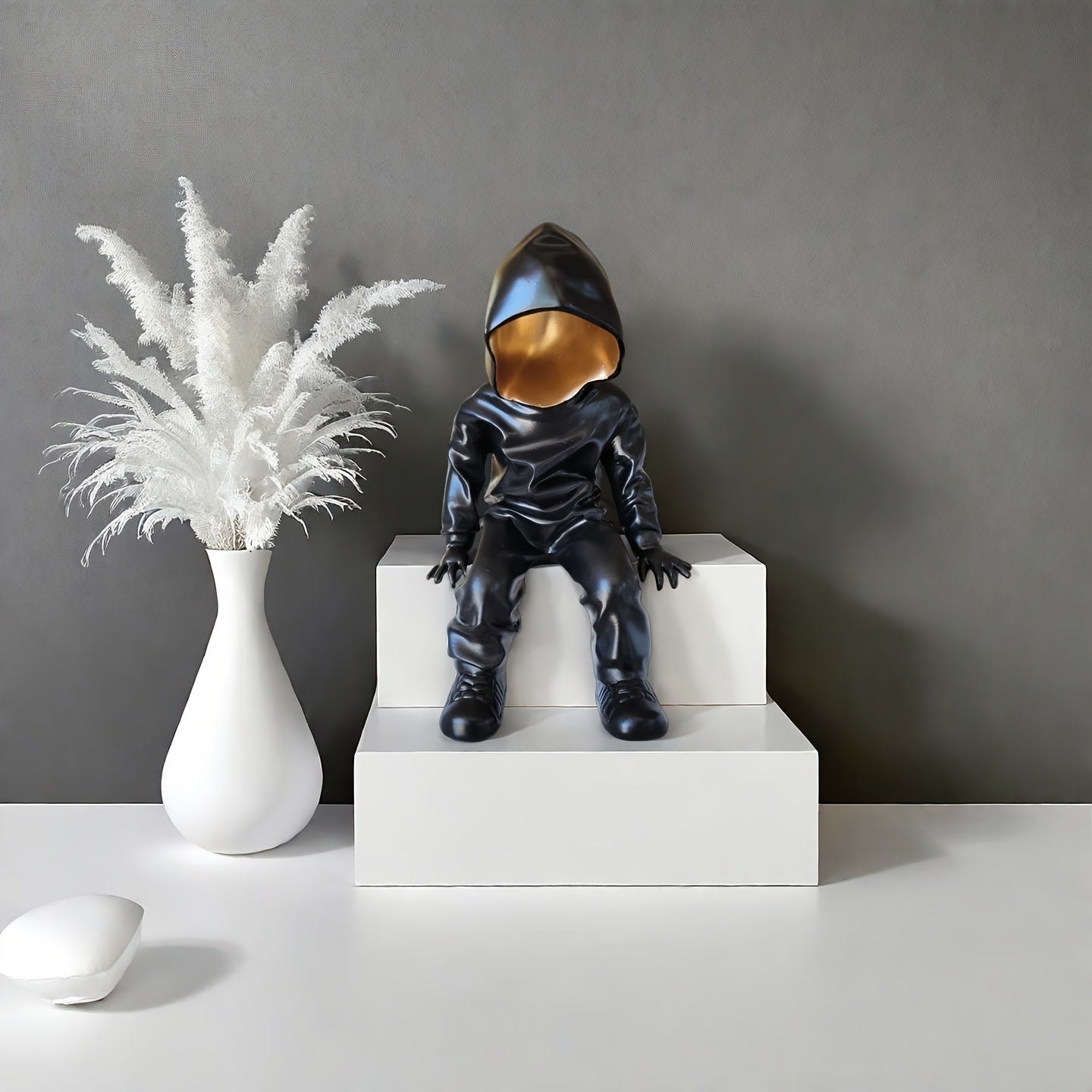 Tnessential Resin Cartoon Mysterious Invisible for Man Figurine 3D Decor