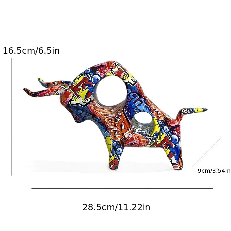Tnessential Stunning Bronze Bull Sculpture 3D Decor