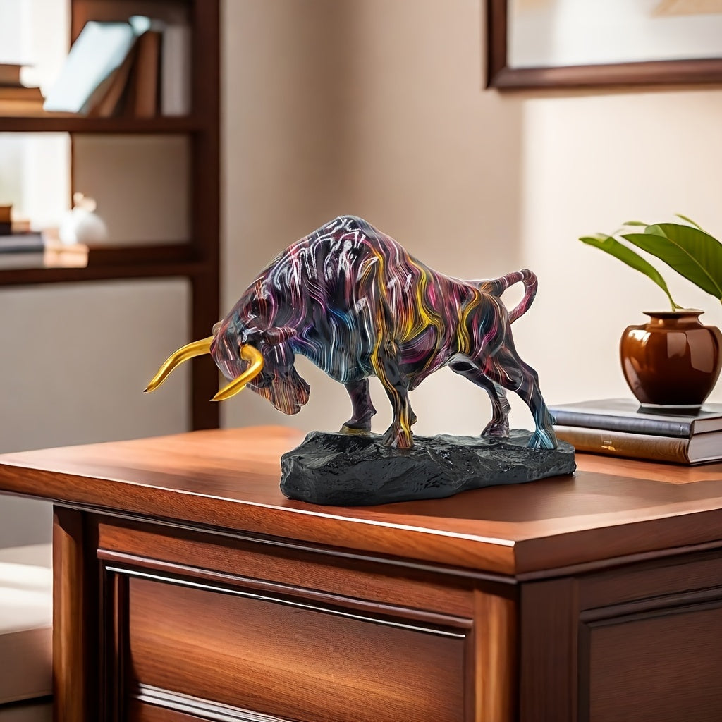 Tnessential Stunning Bronze Bull Sculpture 3D Decor