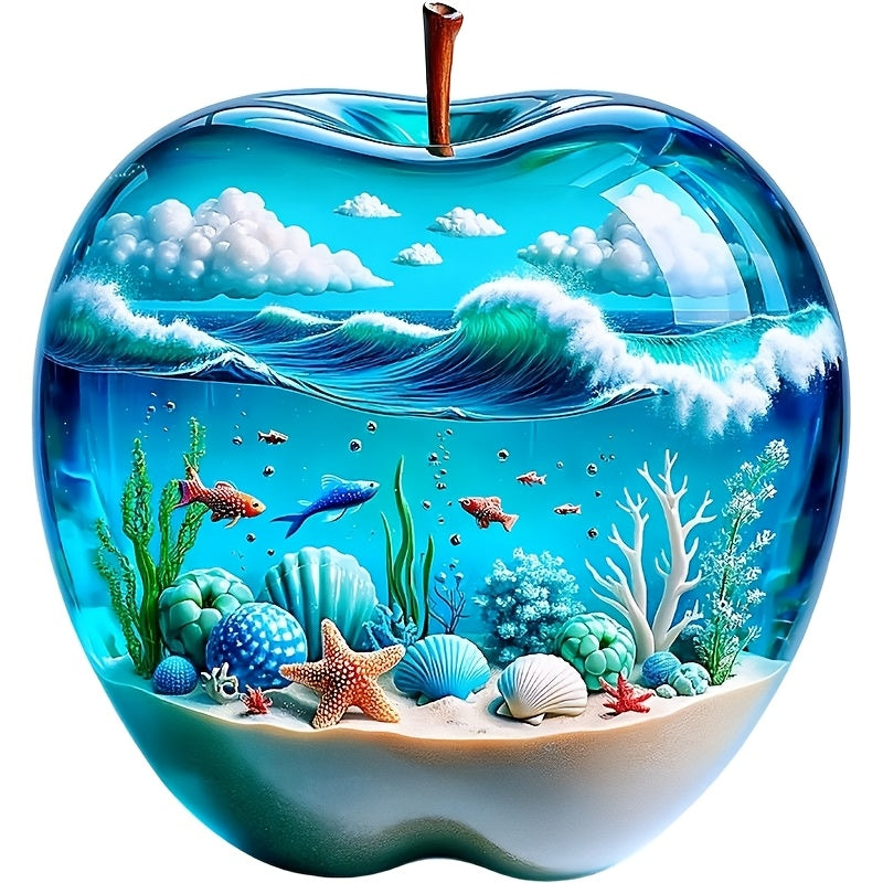 Tnessential Contemporary 3D Effect Apple Ocean Wall Sticker 3D Decor