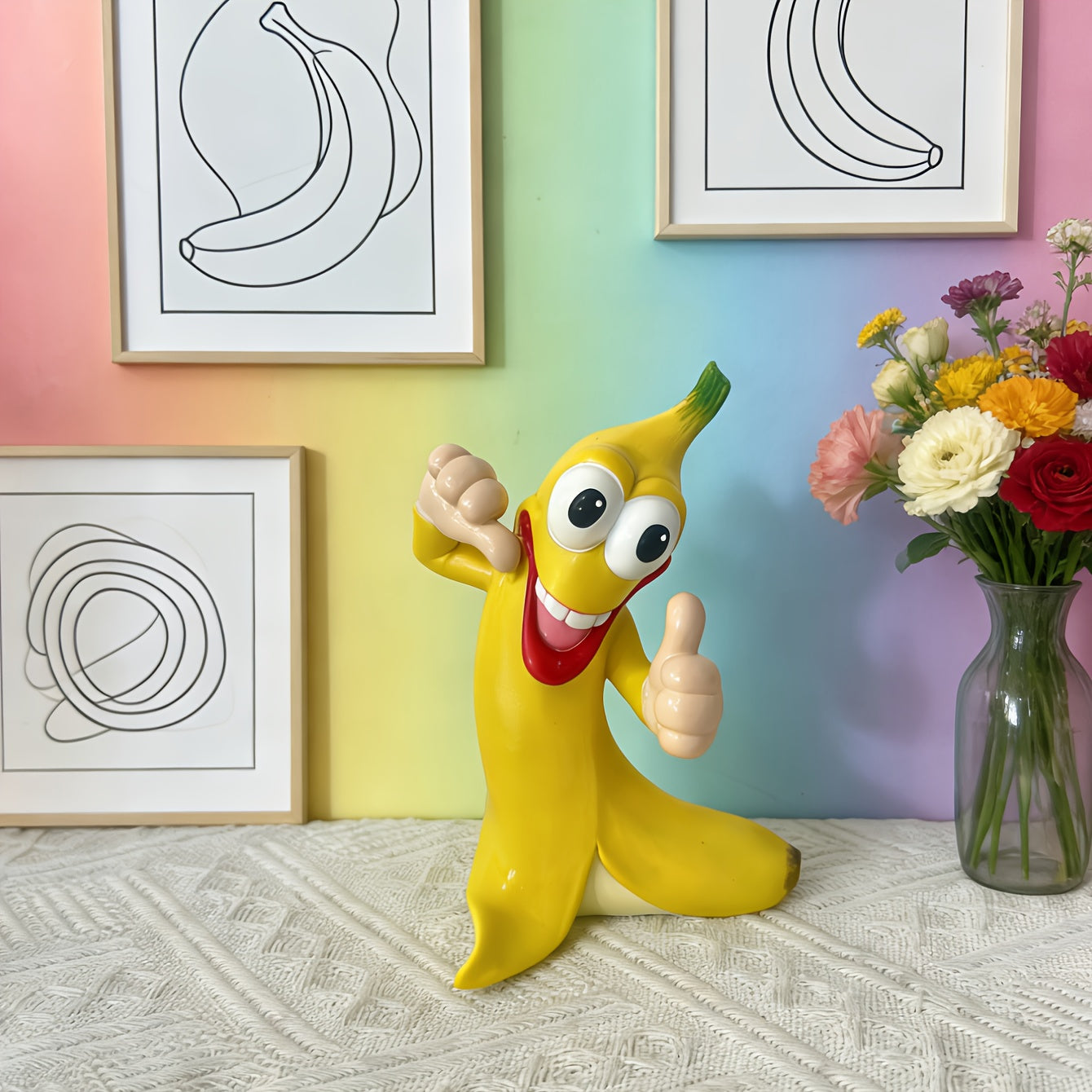 Tnessential Quirky Banana Figurine Made of Resin 3D Decor