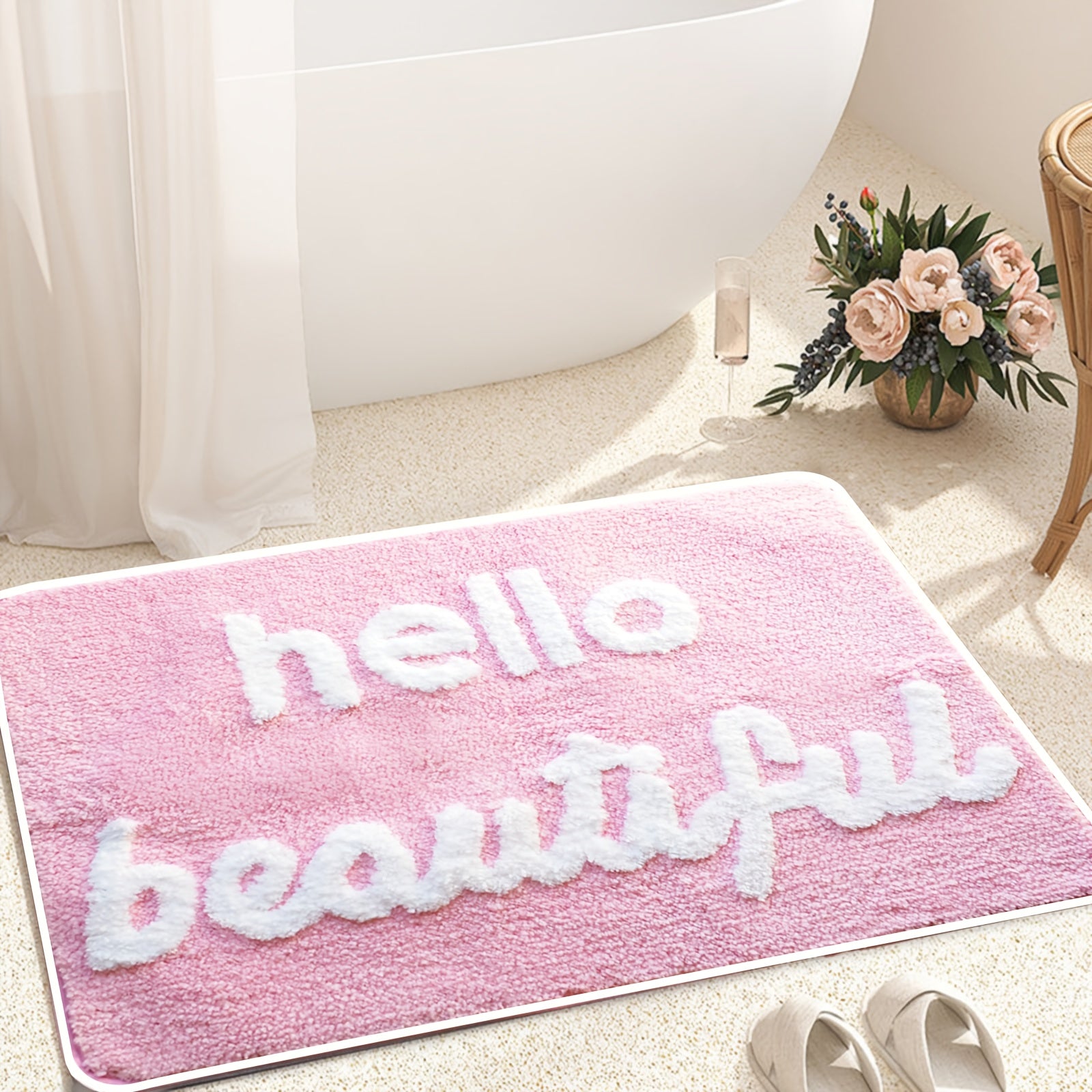 LIGHT PINK LETTER RUG view 9