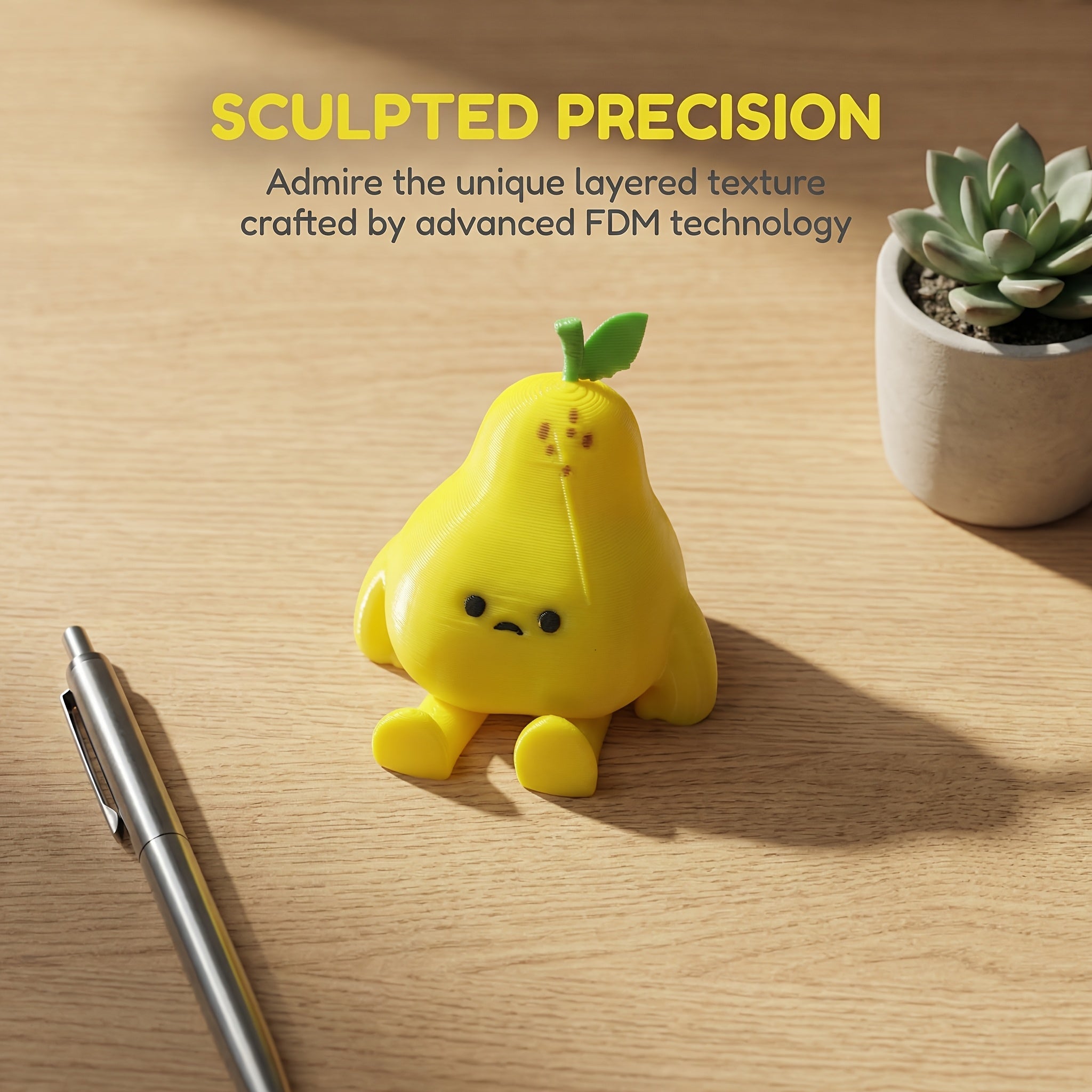 Tnessential Adorable Melancholic Pear Statue 3D Decor