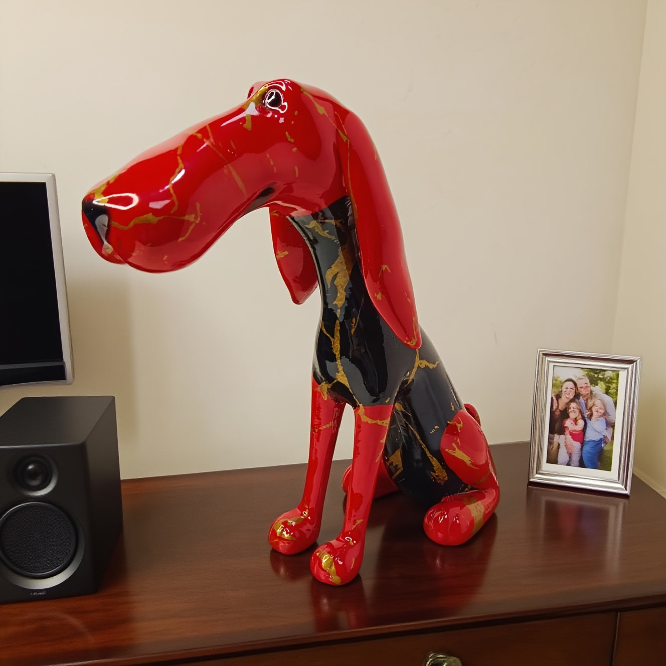 Tnessential 1pc Abstract Resin Dachshund Dog 3D Decor