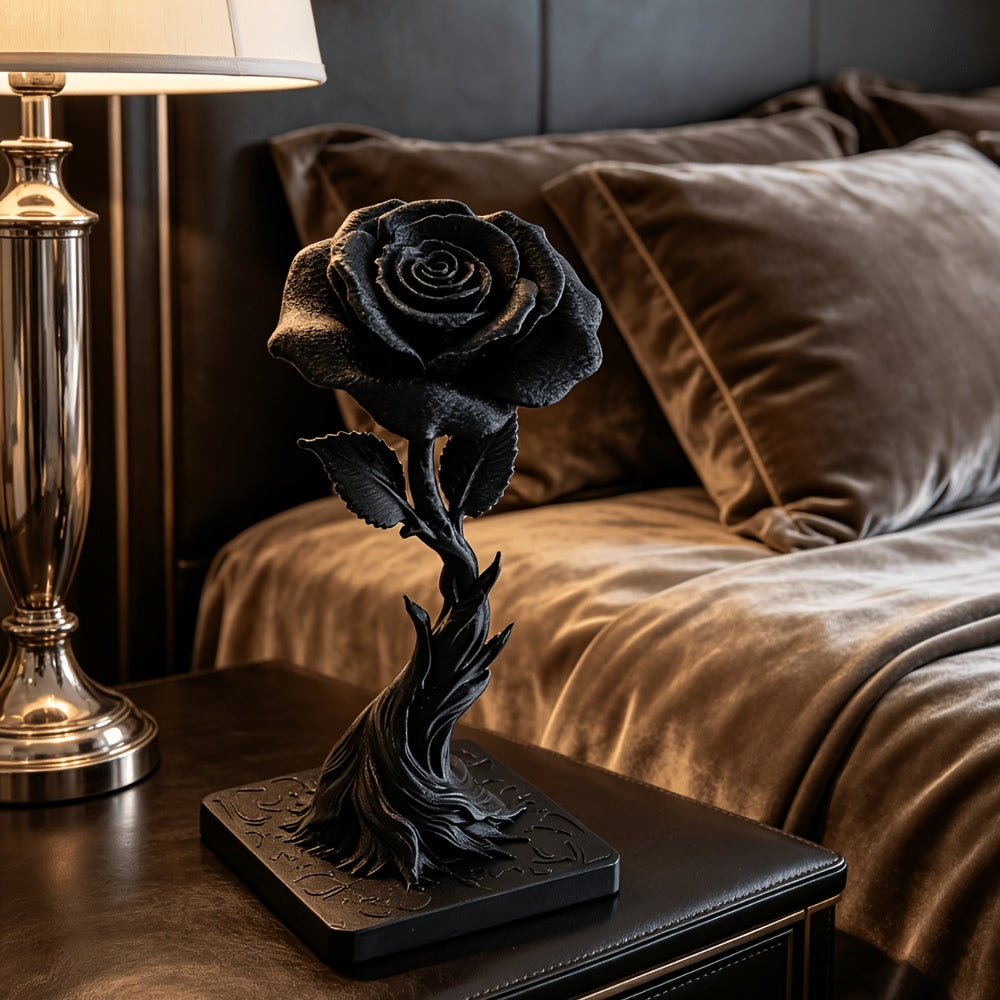 Tnessential Dark Eternal Tree-shaped Black Rose Ornament with 3D Decor