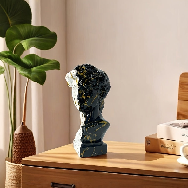 Tnessential Black Golden Greek Michelangelo David Statue 3D Decor