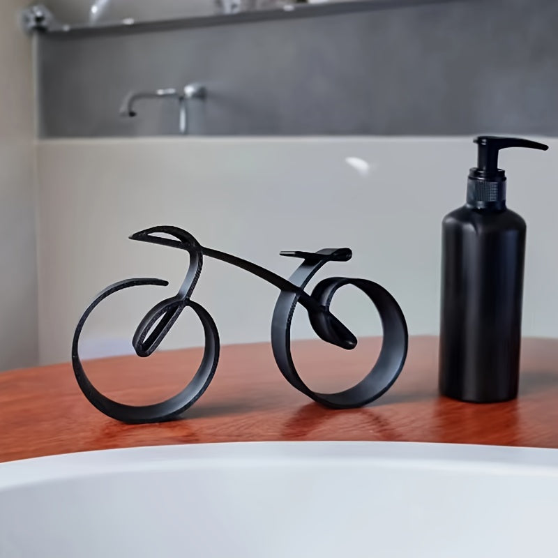 Tnessential Black Abstract Metal Bicycle Craft Ornament 3D Decor