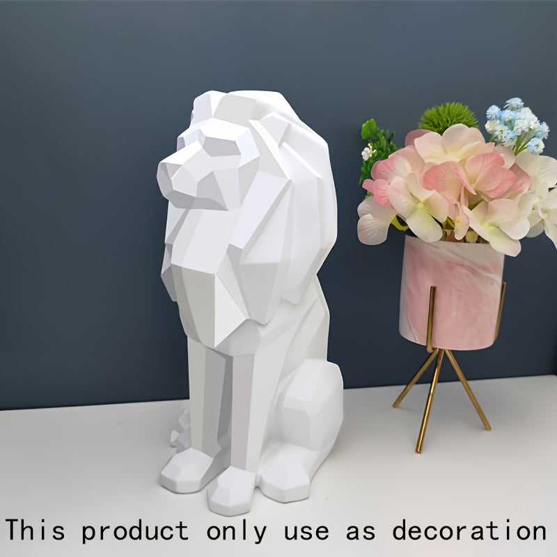 Tnessential Geometric Lion Statue 3D Decor