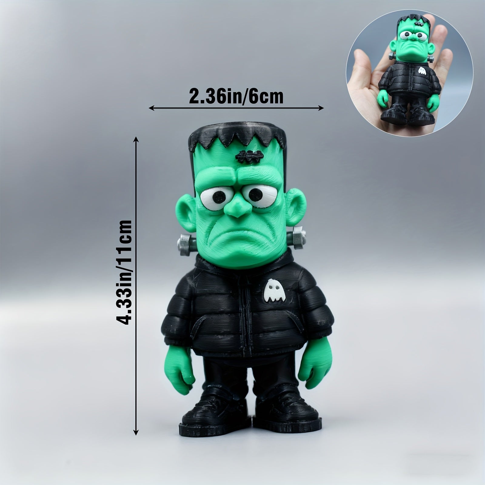 Tnessential Printed Green for Man in Black Coat Statue 3D Decor