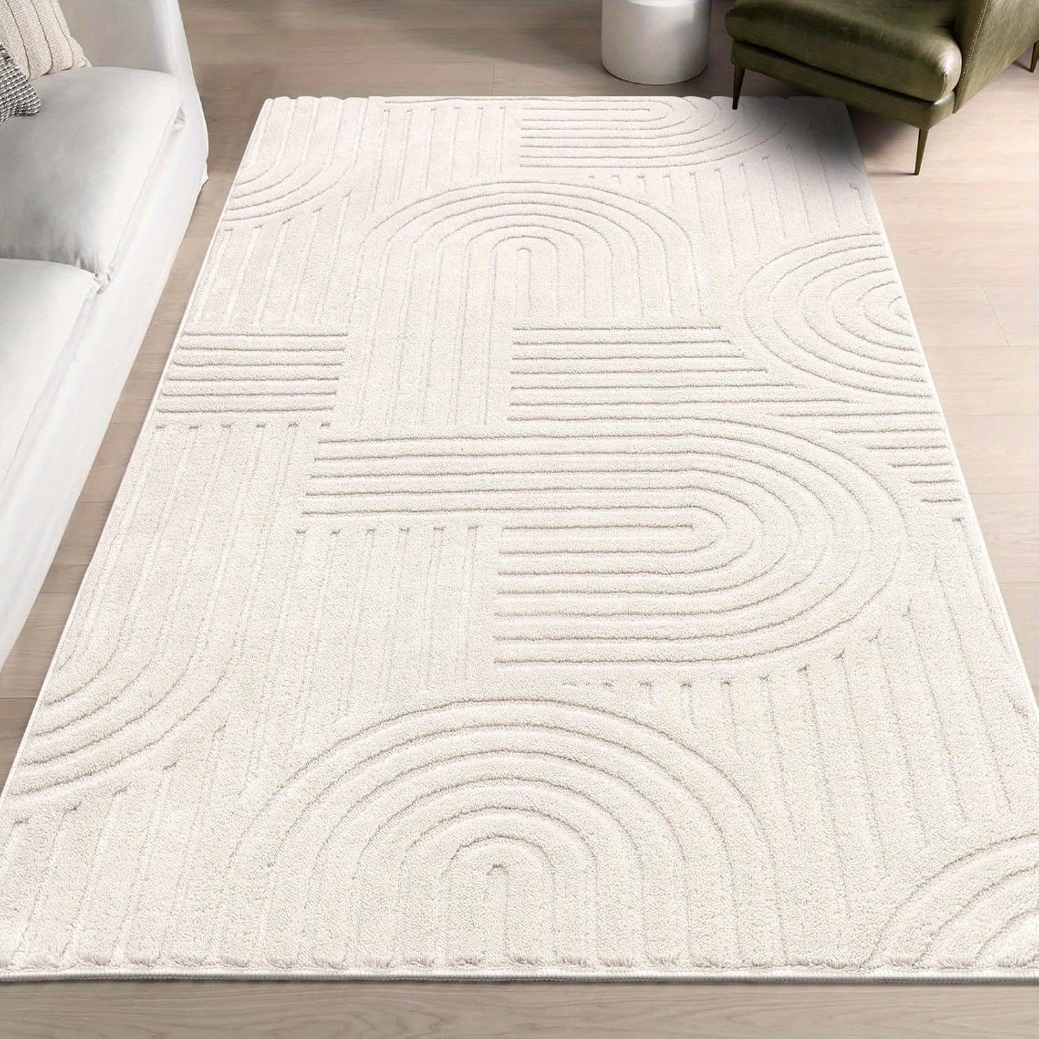 BEIGE JACQUARD RUG view 8