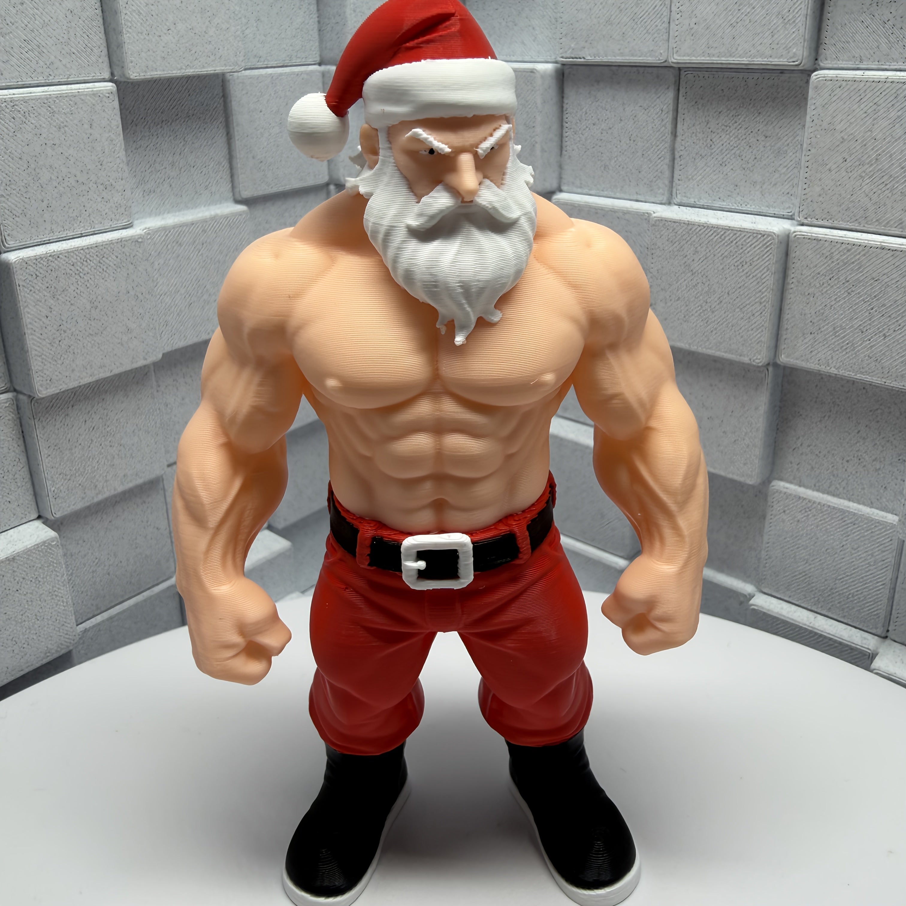 Tnessential New Edition Premium Muscular Santa Claus 3D Decor