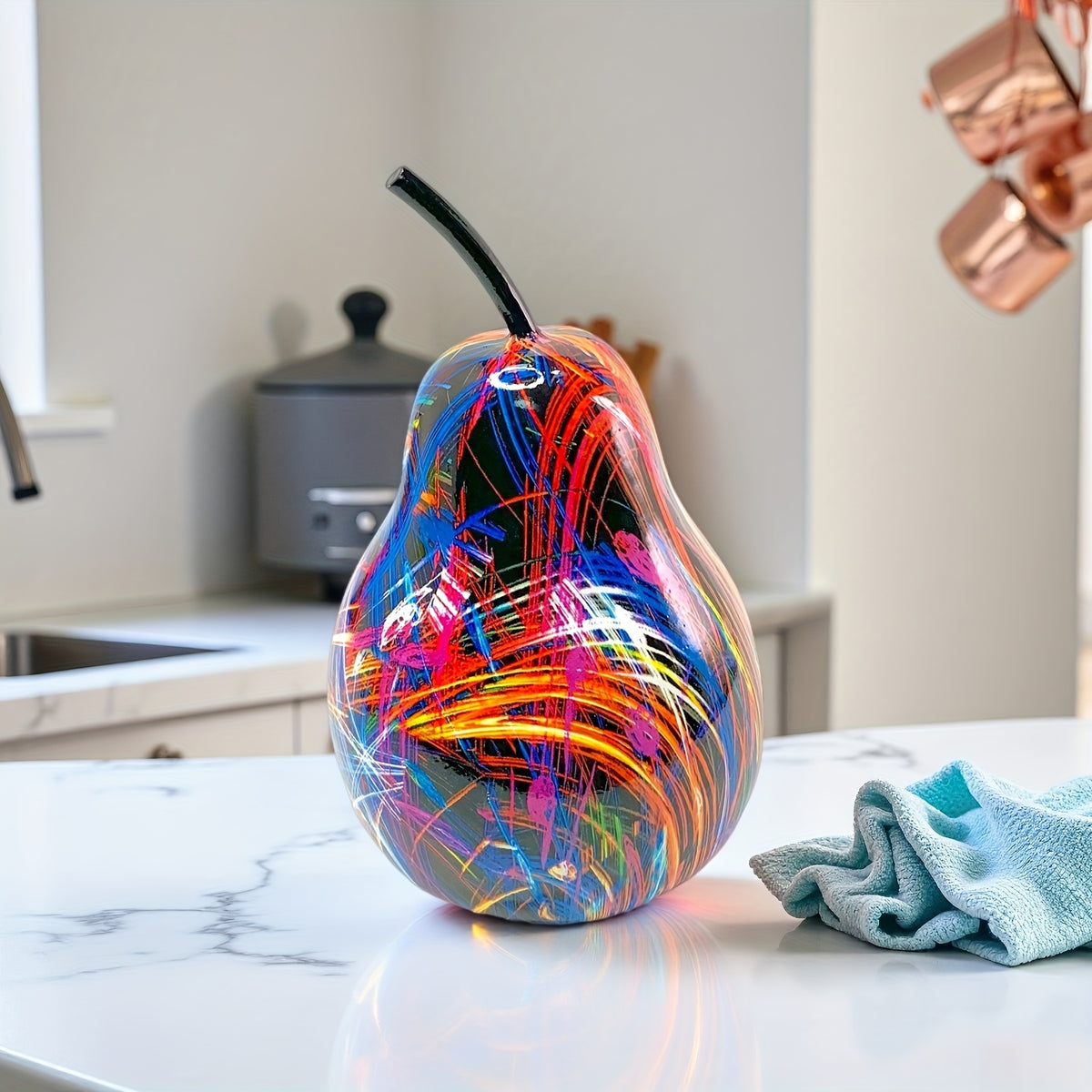 Tnessential Elegant Multicolor Pear-shaped Sculpture Decor 3D Decor