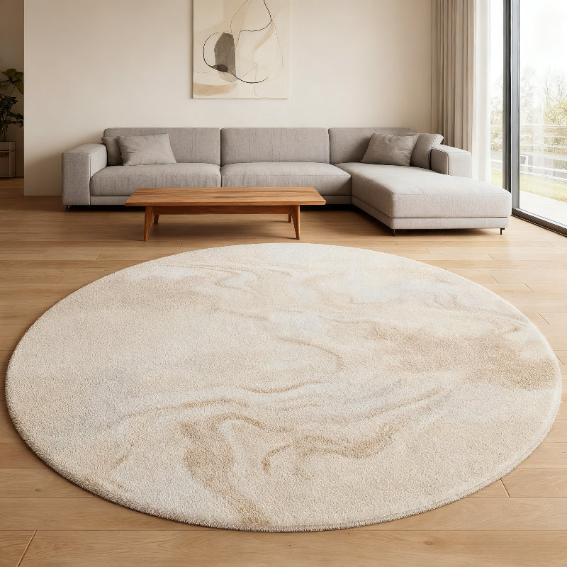 CREAM ROUND 5 RUG view 2