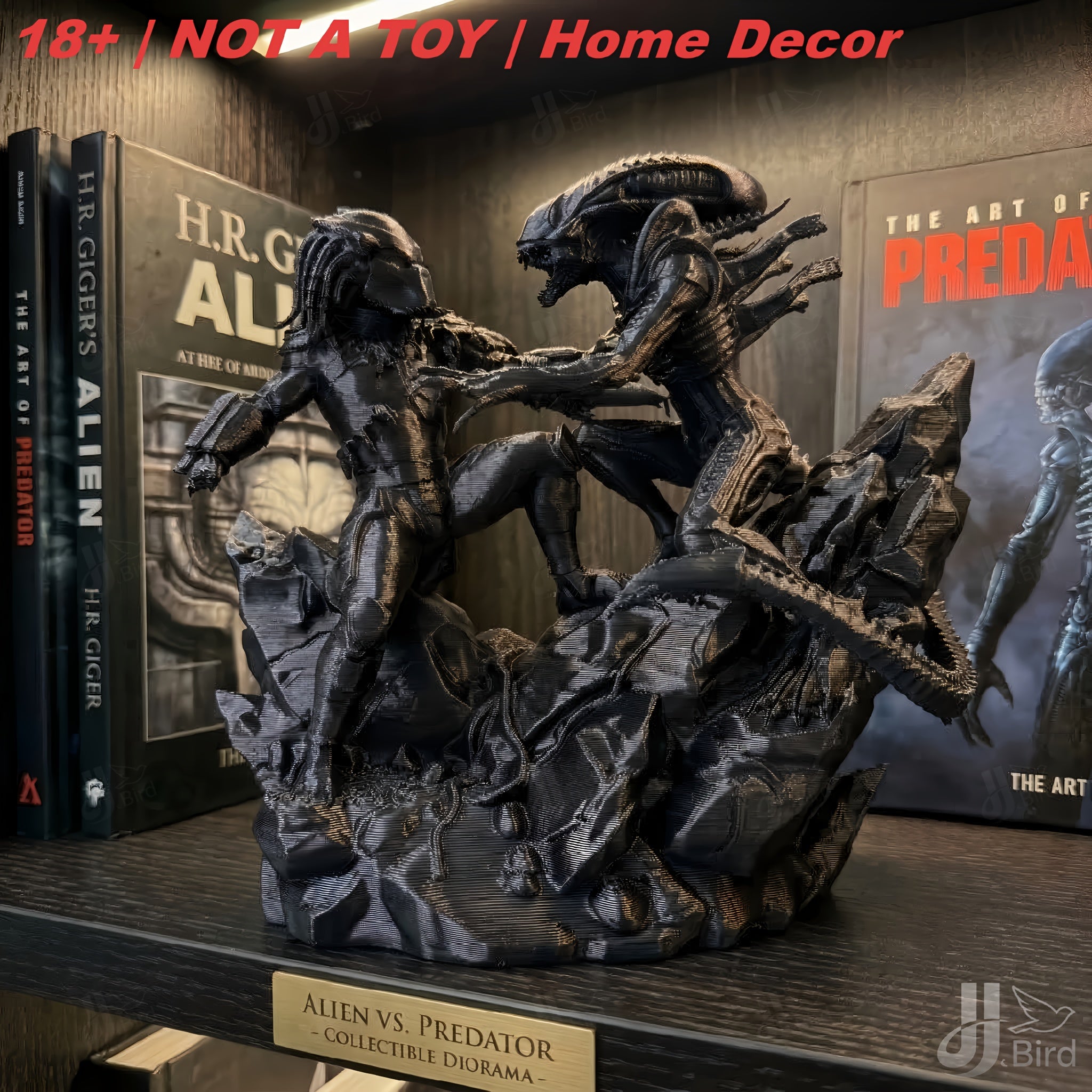 Tnessential Alien Hunter VS Alien Monster Ornament 3D Decor