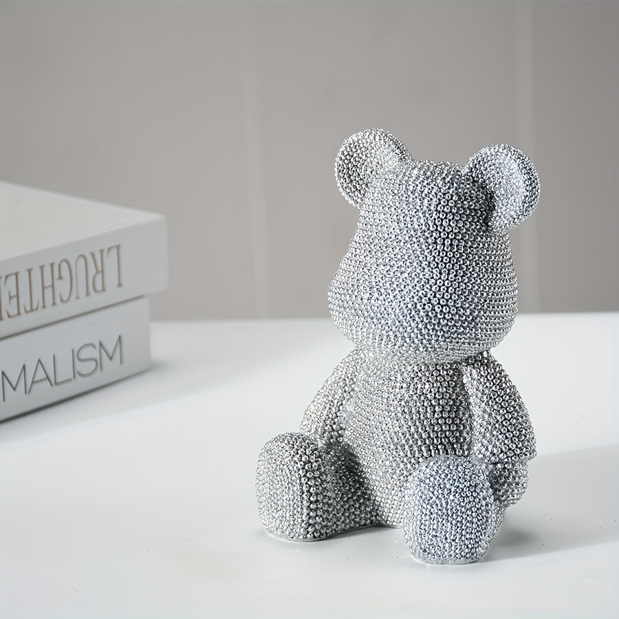 Tnessential Silver Stylish Bear-shaped Piece with the Word LOVE 3D Decor
