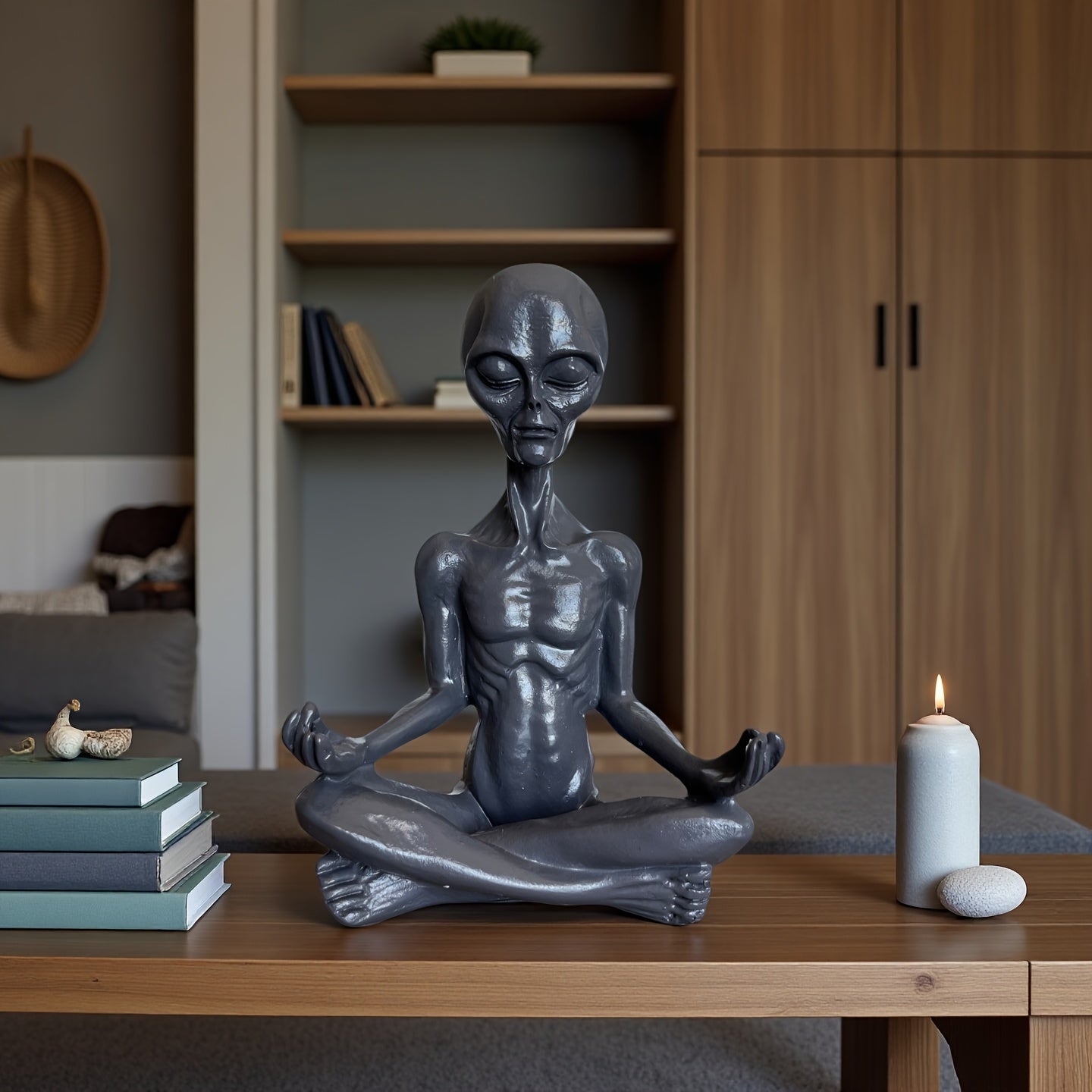 Tnessential New Devil Yoga Alien Resin Statue Halloween Ation for 3D Decor