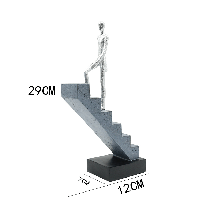 Tnessential Collectible Architectural Climbing Staircase Figure Statue 3D Decor