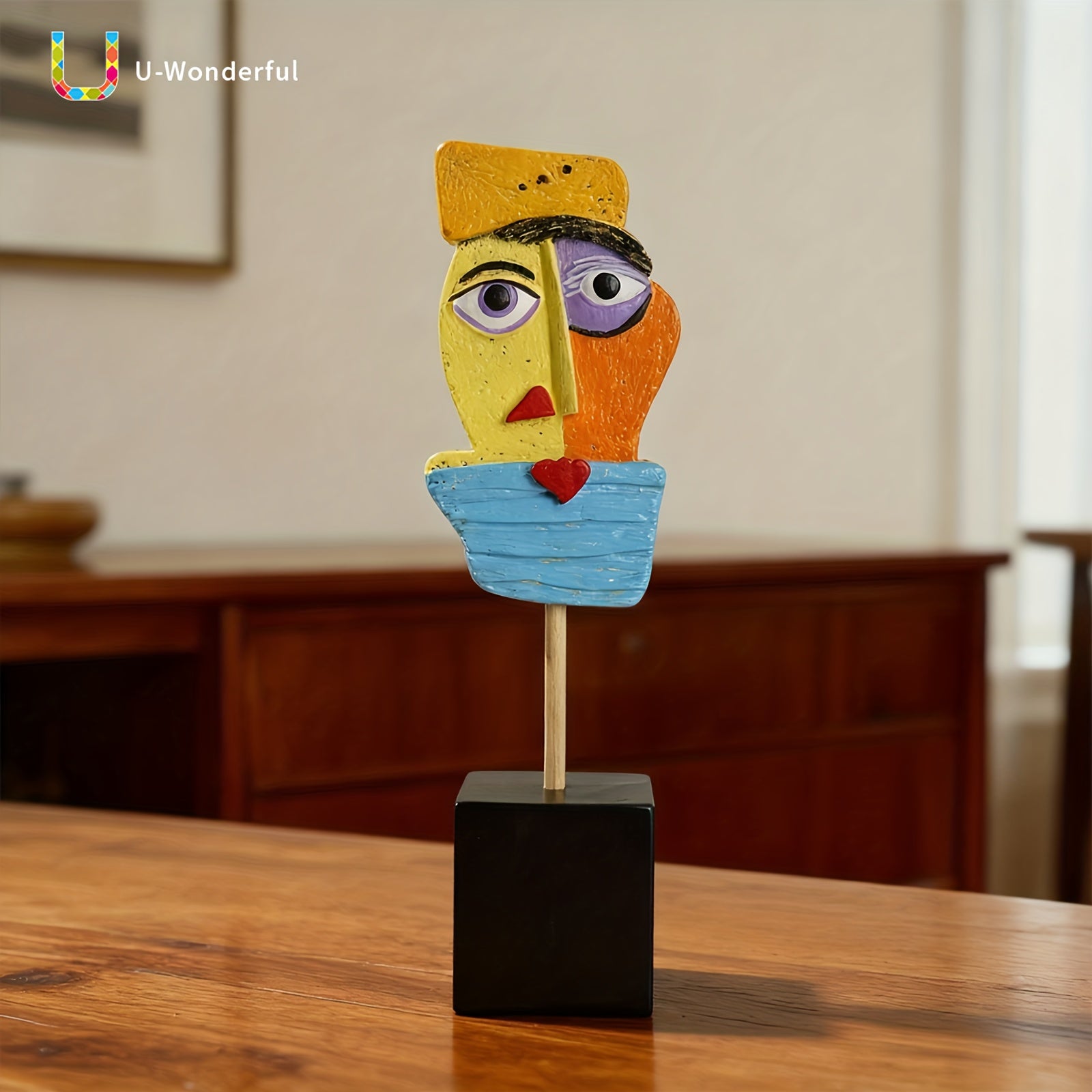 Tnessential U WONDERFUL Handmade Modern Abstract Face Sculpture Statue 3D Decor