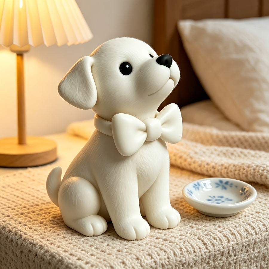Tnessential Healing White Puppy Figurine 3D Decor