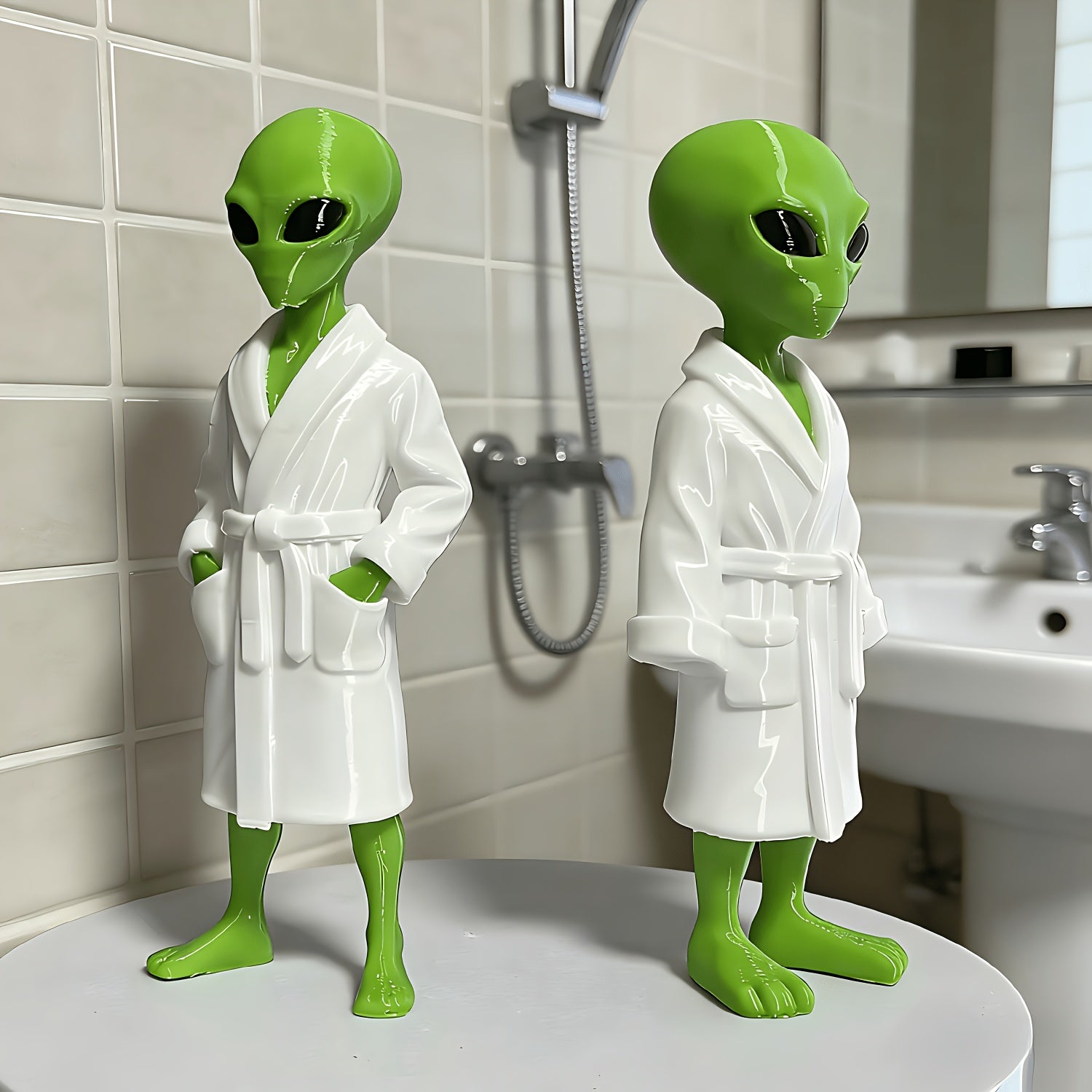 Tnessential Alien Decor Ornament Wearing Robe 3D Decor