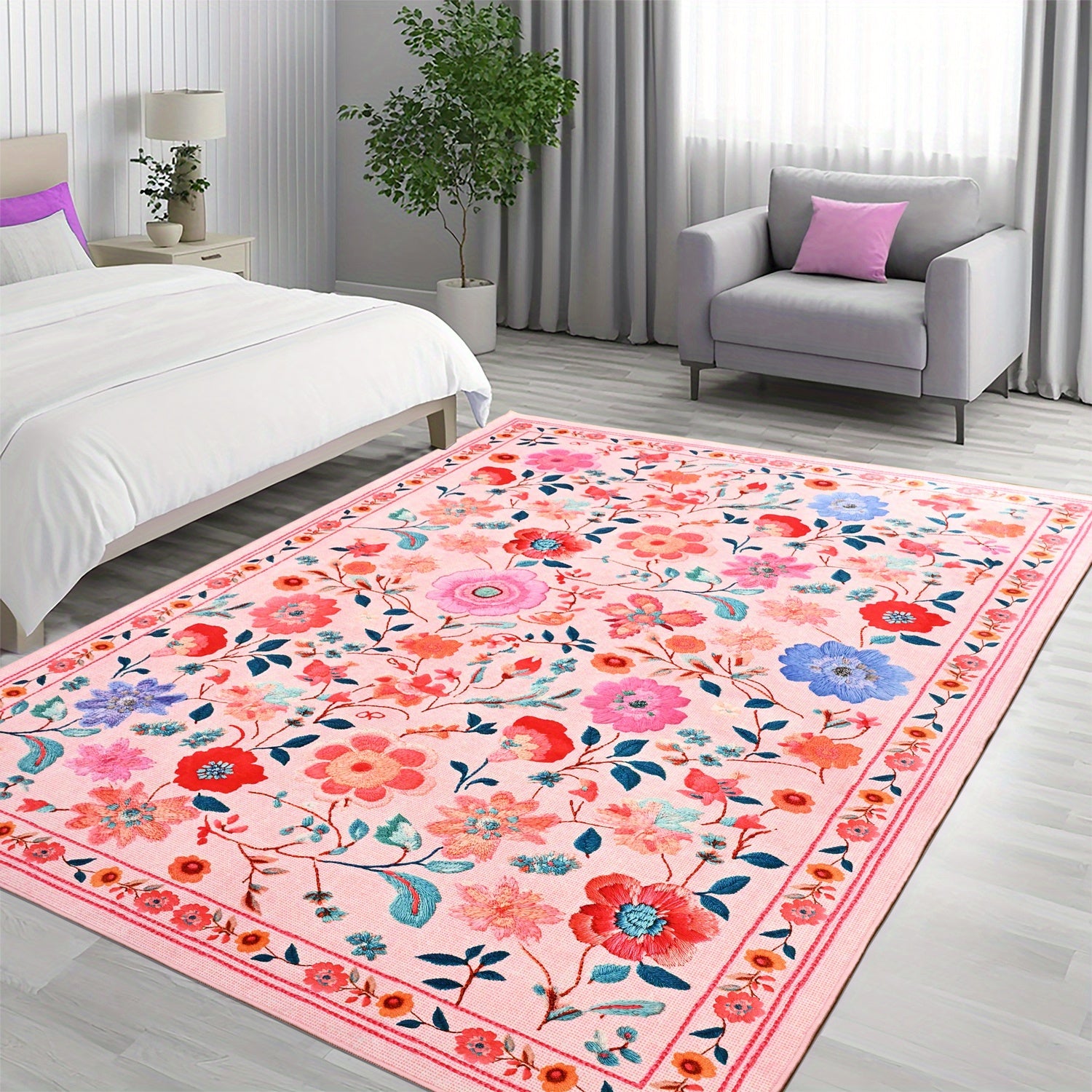 PINK FLORAL 2 RUG