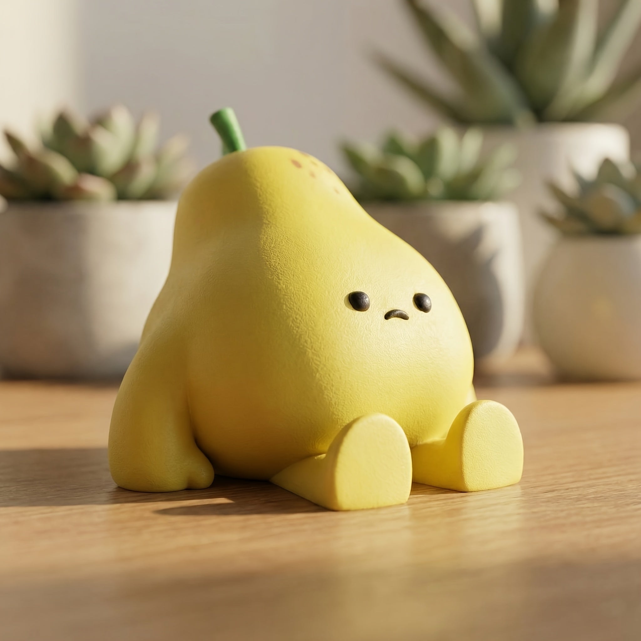 Tnessential Adorable Melancholic Pear Statue 3D Decor