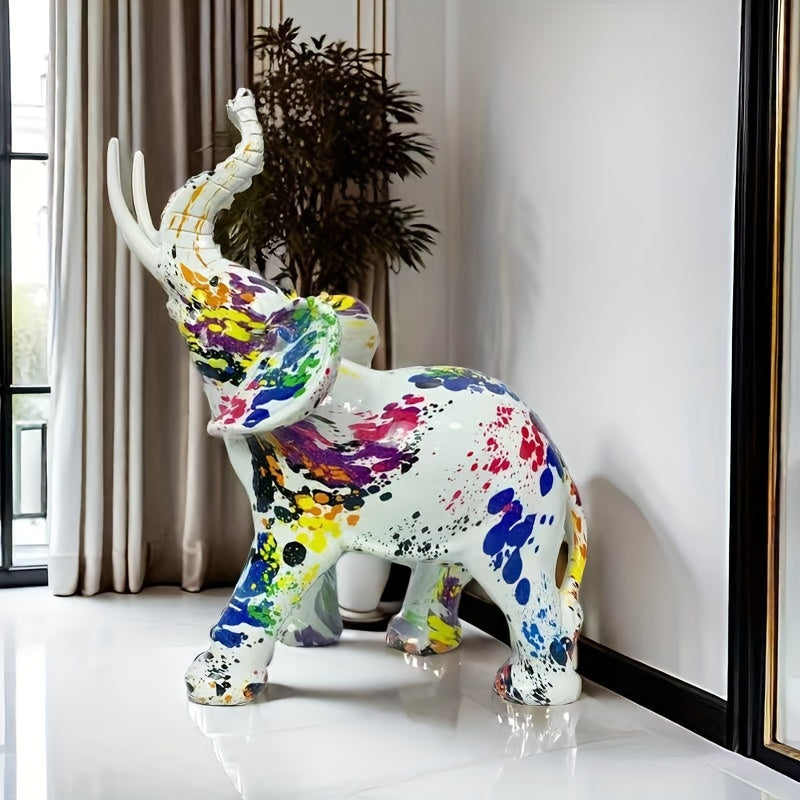 Tnessential Colorful European Elephant Statue 3D Decor
