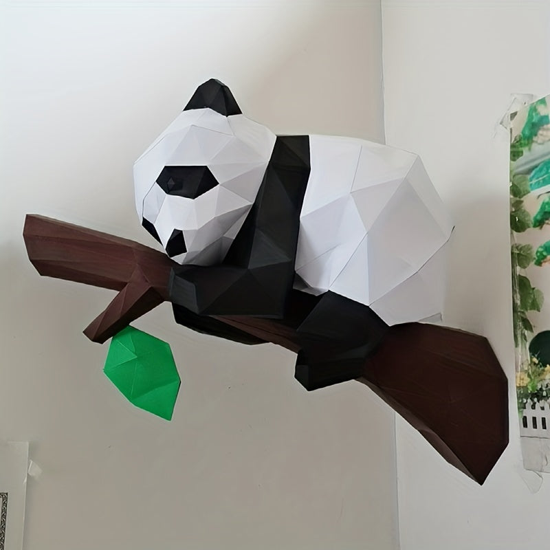 Tnessential Cm Papercraft Panda on the Tree Paper Model 3D Decor
