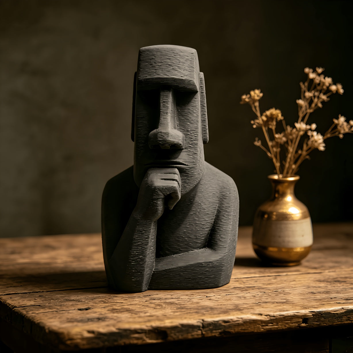 Tnessential Collectible Figurines the Thinker Stone Statue Ornament Is 3D Decor